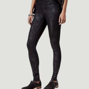 Free People faux suede ankle zip leggings black women's size S